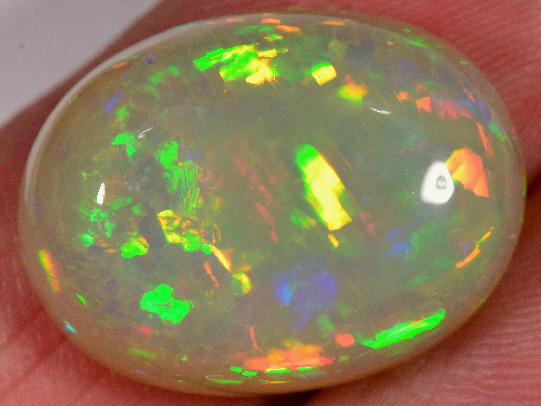 15.2 Karat - Oval geschliffener Äthiopischer Welo Opal mit schönem Muster - DeinOpal