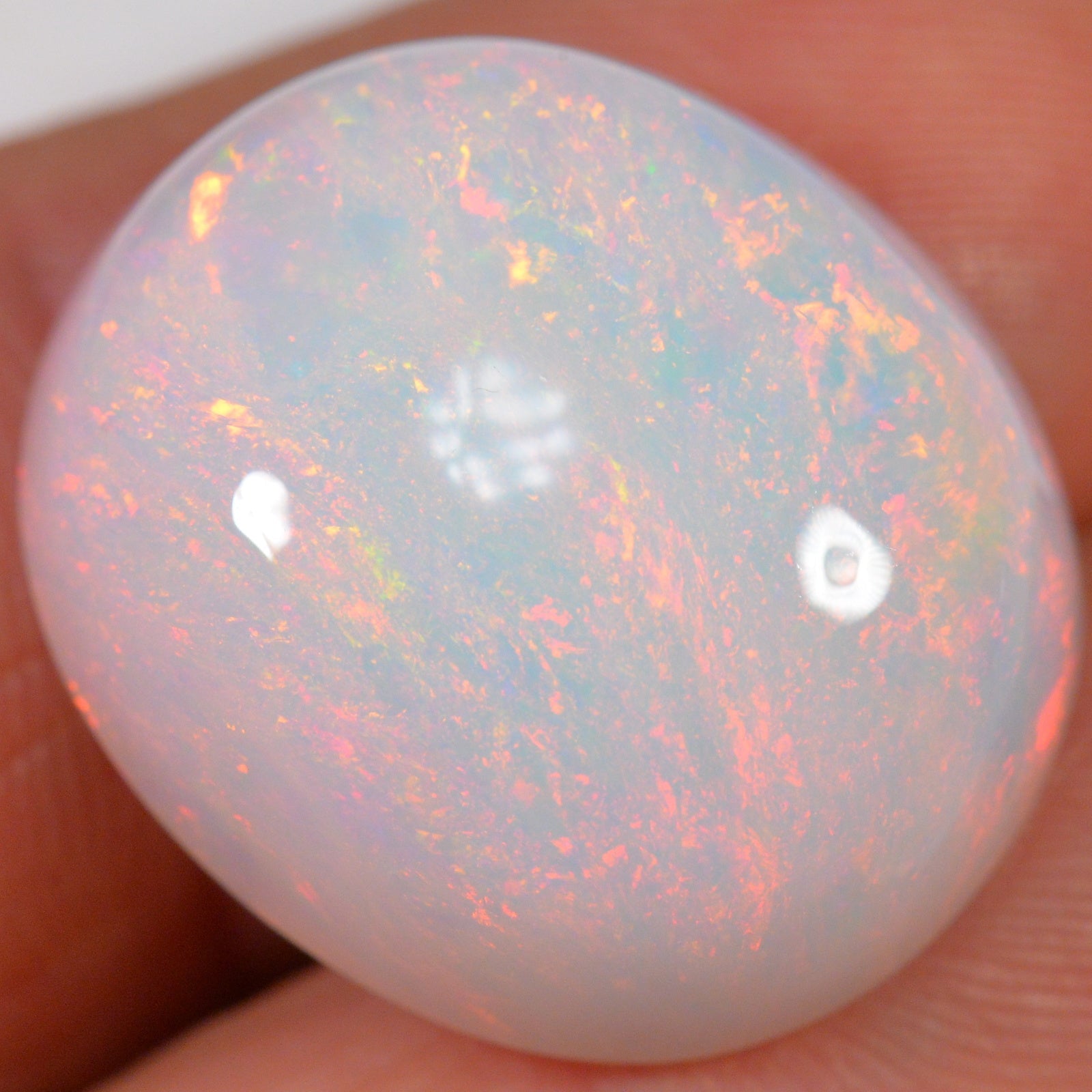 21.9 Carat - Big Oval Ethiopian Welo Opal With Reds — natural untreated Ethiopian Welo opal