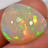 32.5 Carat Large Brilliant Ethiopian Welo Opal with Honeycomb Pattern — natural untreated Ethiopian Welo opal