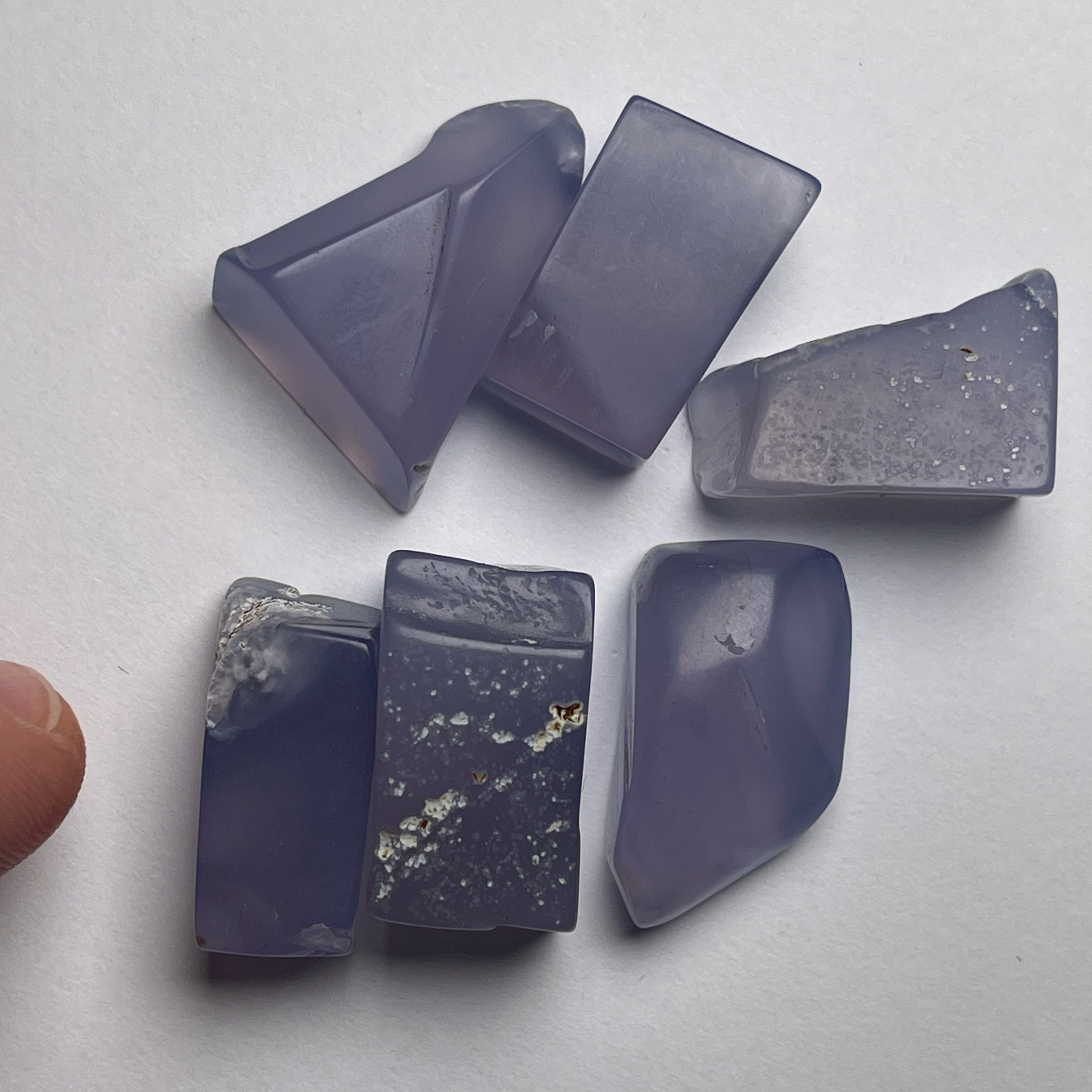 35 Gramm - Parcel mit rohen blauen Chalzedon aus Äthiopien - 6 Stück - DeinOpal