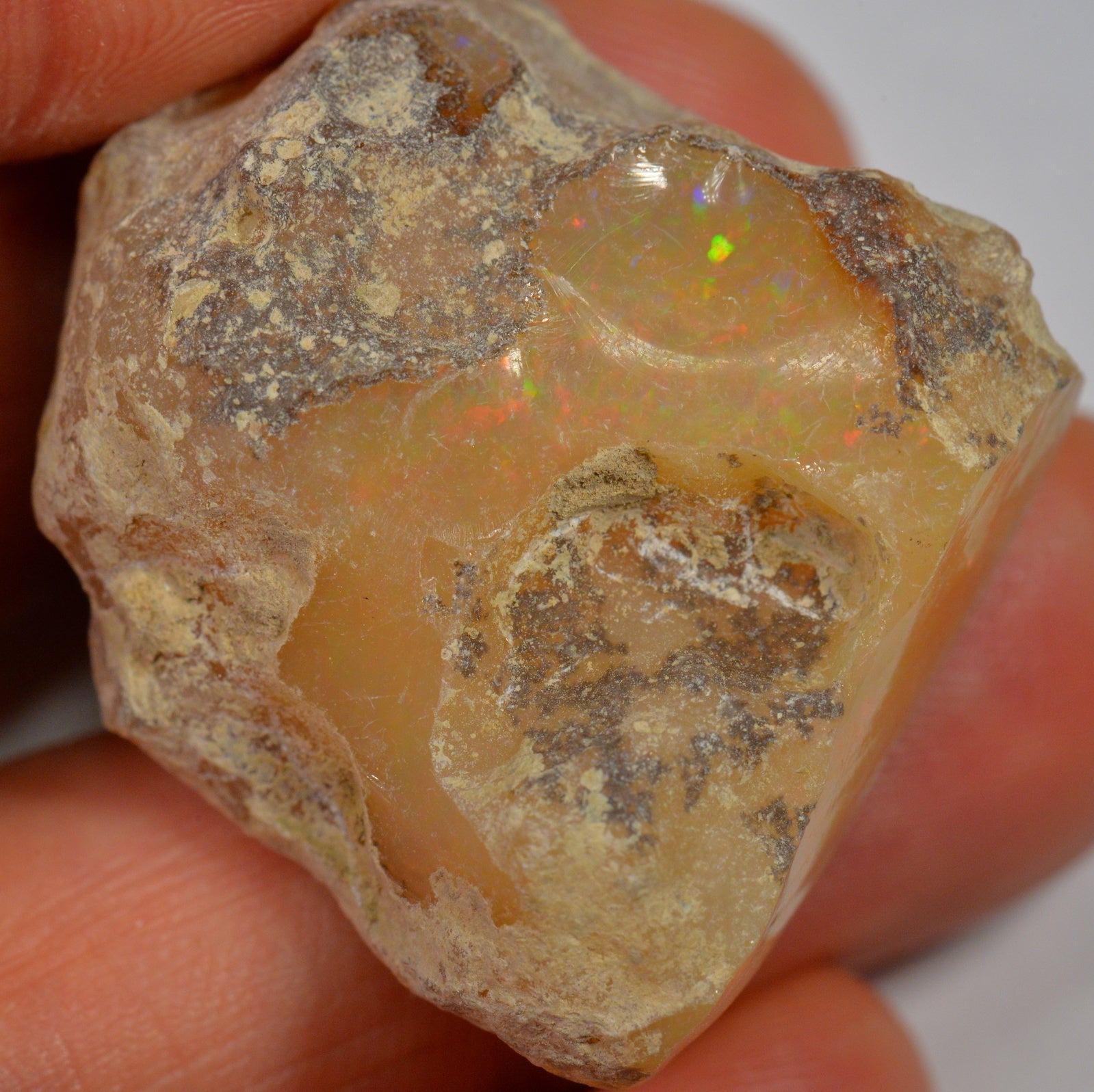 65.8 Carat Large Rather Matte Rough Ethiopian Welo Opal — natural untreated rough Ethiopian Welo opal