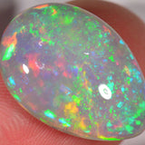 12 carat teardrop-shaped Ethiopian Welo opal with intense colors 